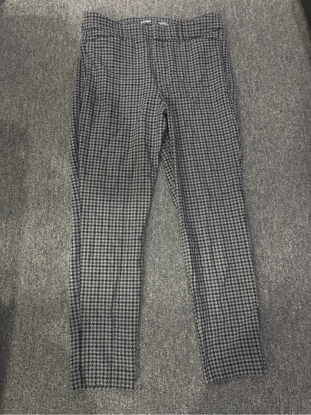 Women’s  Houndstooth Stretch Dress Pants - Black & Gray size 10 old navy